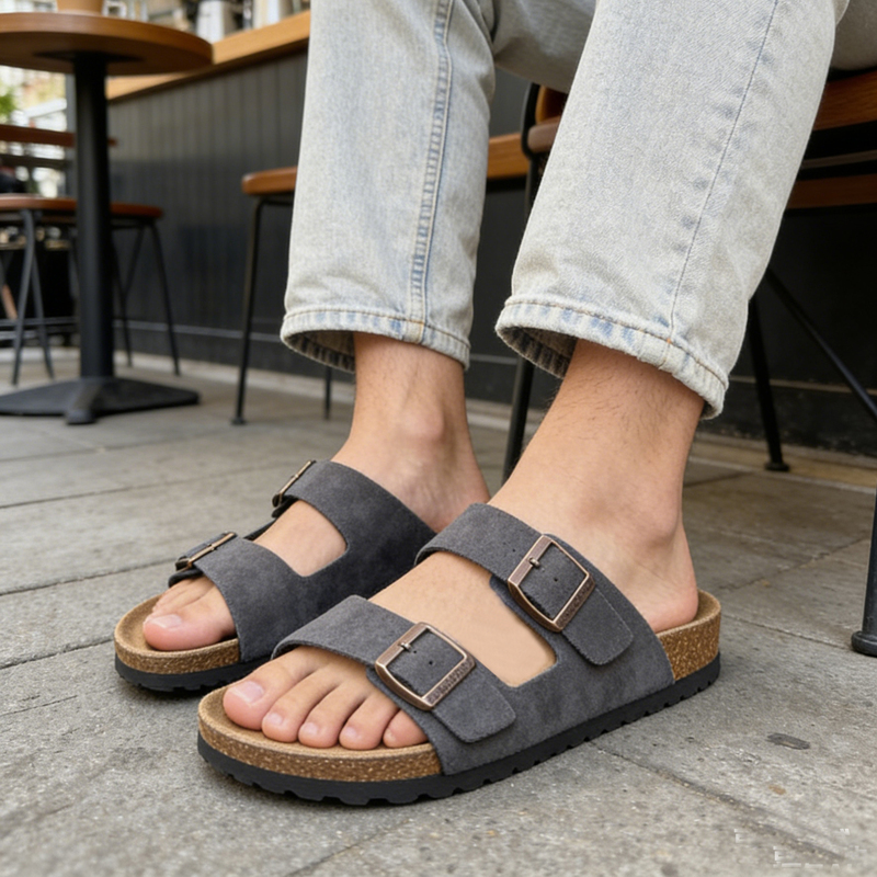 Birkenstock Shoes 2026 Cowhide Spring/Summer Birkenstock Shoes Unisex Slip-On Shoes with Cork Sole Genuine Leather Slippers