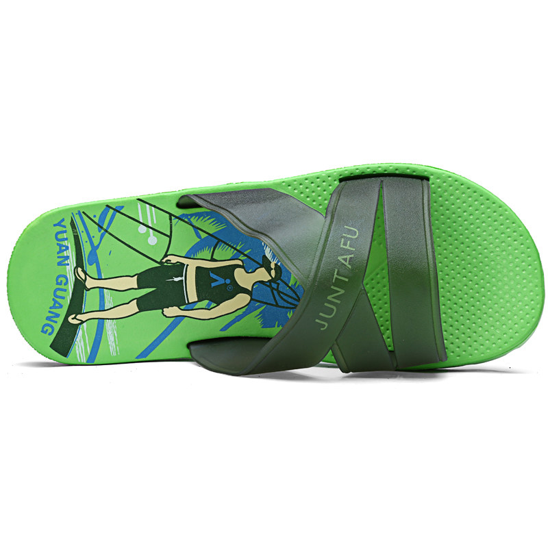 Jun Foot Fu Men Slippers Fashion Feelings for Comfortable Outdoor Beach Non-slip Waterproof Home Bathroom Cool Tug