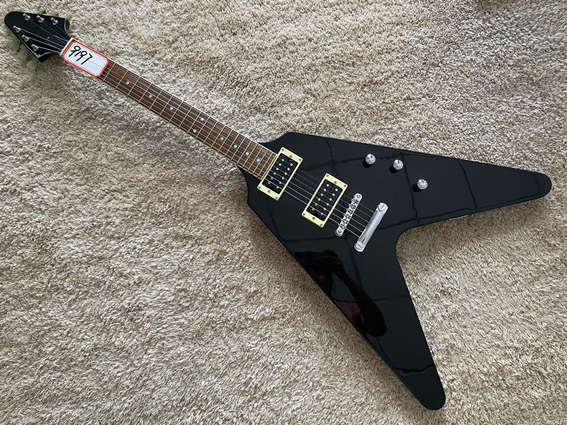 Exit Custom Six-string V-type Profiled Electric Guitar Dovetail Fork 22 Pint Black Rose Wood Fingerboard Professional Class-Taobao