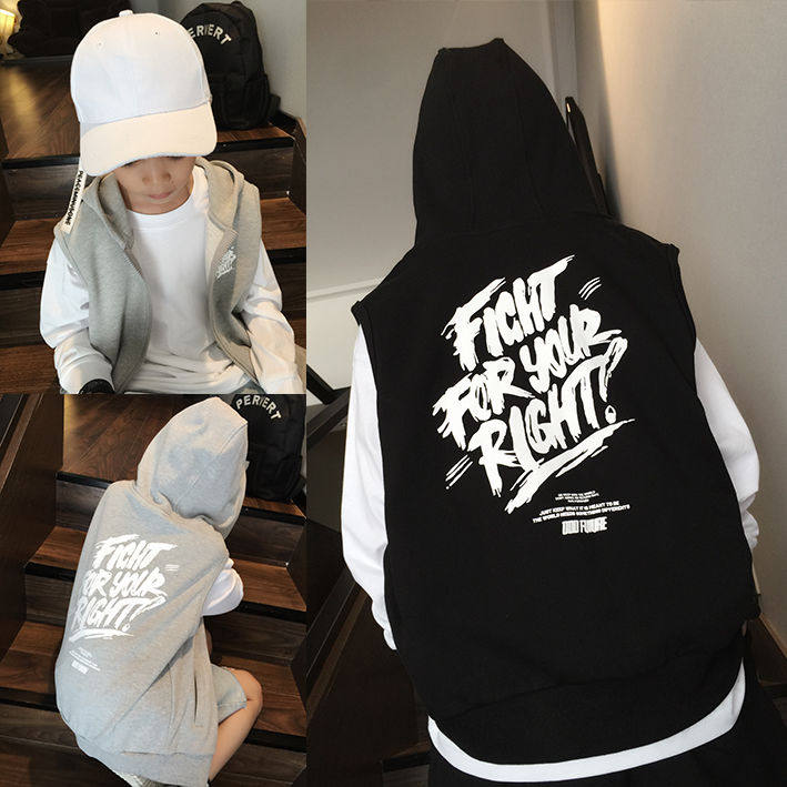 2022 Spring loaded boy CUHK Scout Casual Even Hat Vest Graffiti Printed Hip Hop Street Dance Sport Jacket Pullover Cardiovert