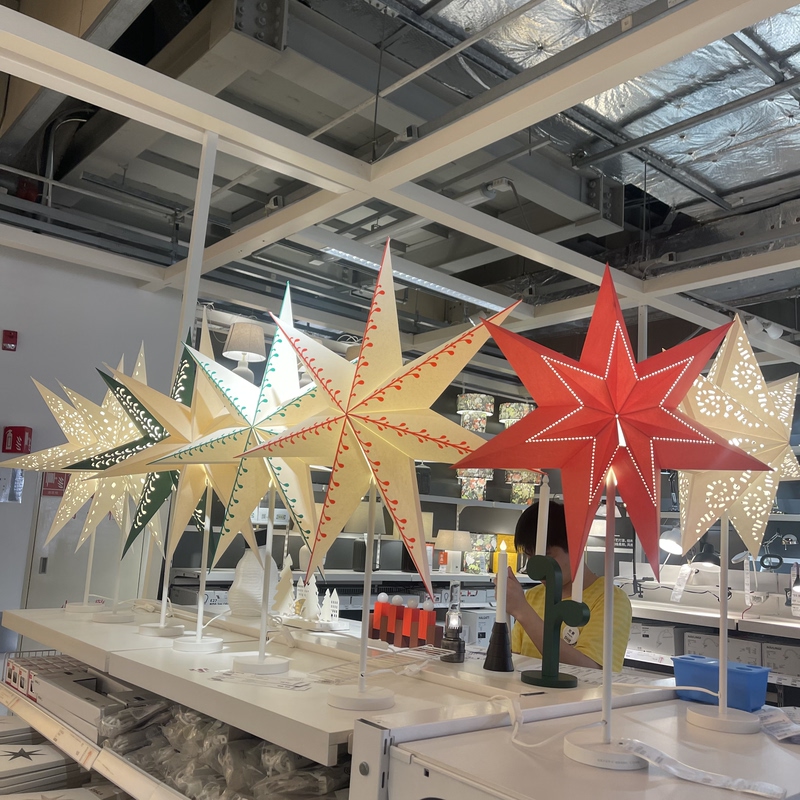 Ikea Ikea Sijila Star-Shaped Lampshade Paper Decorative Lampshade White and Red with Shared Edge Dots Holiday Atmosphere Light Ikea Ikea Sijila Star-Shaped Lampshade Paper Decorative Lampshade White and Red with Shared Edge Dots Holiday Atmosphere Light