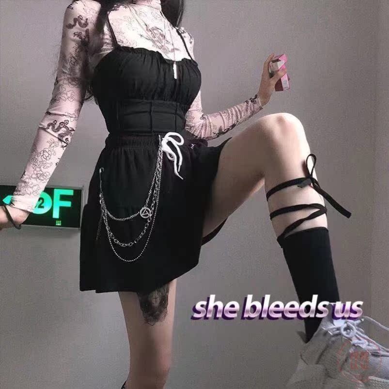 Japanese cross calf with socks black middle tube female summer with daddy shoes with cotton socks spring and autumn tide