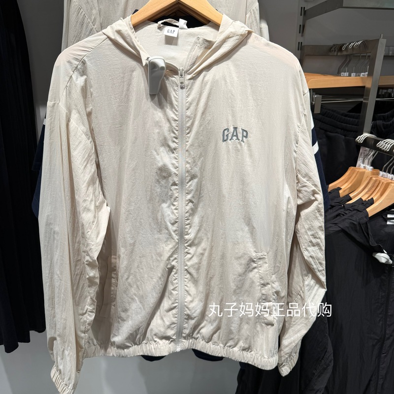 [Cheng Yi Endorsement] Gap Men's and Women's Clothing 2026 Spring Collection Logo Printed Sun Protection Hoodie Jacket 854150