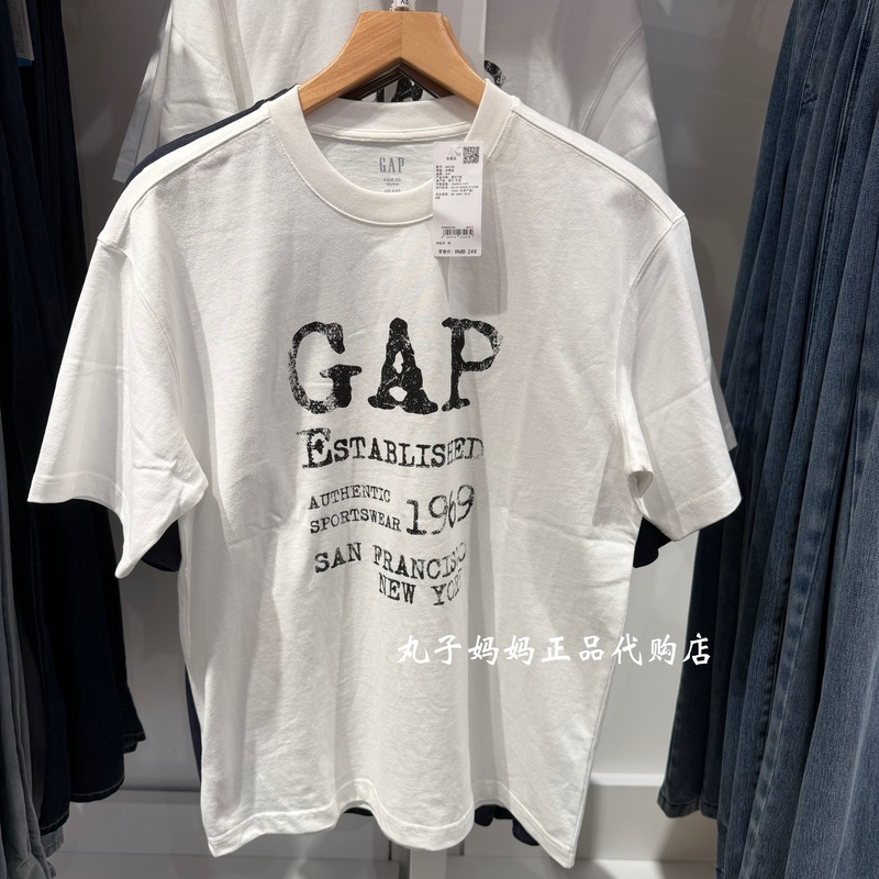Gap Men's and Women's Clothing 2026 Summer New Pure Cotton Logo Letter Print Round Neck Short-Sleeved T-Shirt Top 892369 Gap Men's and Women's Clothing 2026 Summer New Pure Cotton Logo Letter Print Round Neck Short-Sleeved T-Shirt Top 892369