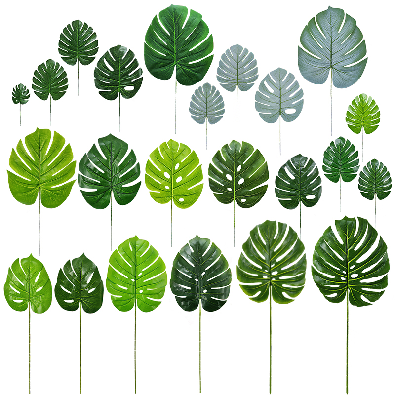 ins emulation tortoise back leaves Nordic wind green plant wall sensual leaves wedding wedding home Decorative Floral