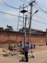 Steel pipe ladder car Railway catenary mobile climbing ladder Tunnel ladder car