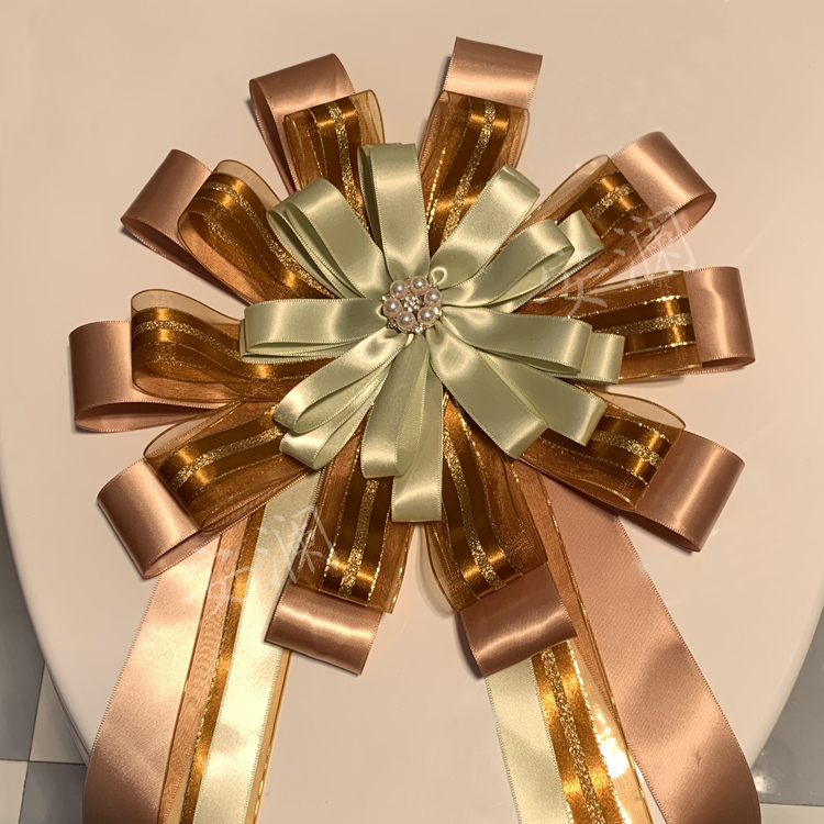 Model room toilet flower hotel decoration pull flower toilet seal toilet lid bow finished ornament DIY