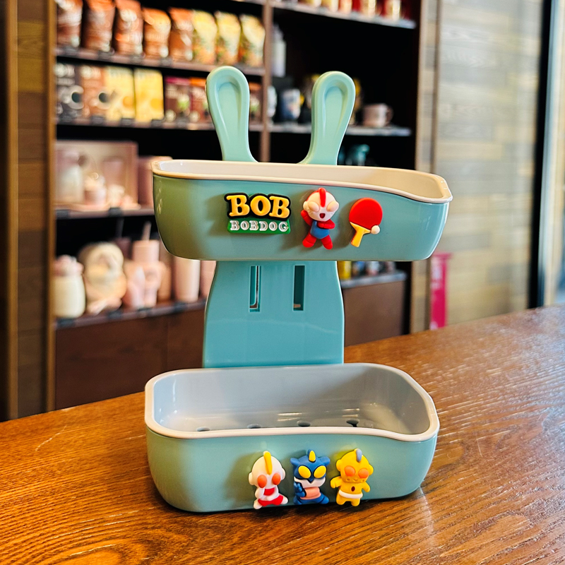 Twin box asphalt soap box free punch toilet creative bathroom wall mounted double-format vertical soap box