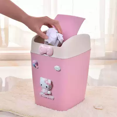 Trash can household kitchen with lid trash can large dressing room toilet office living room rectangular pull tube