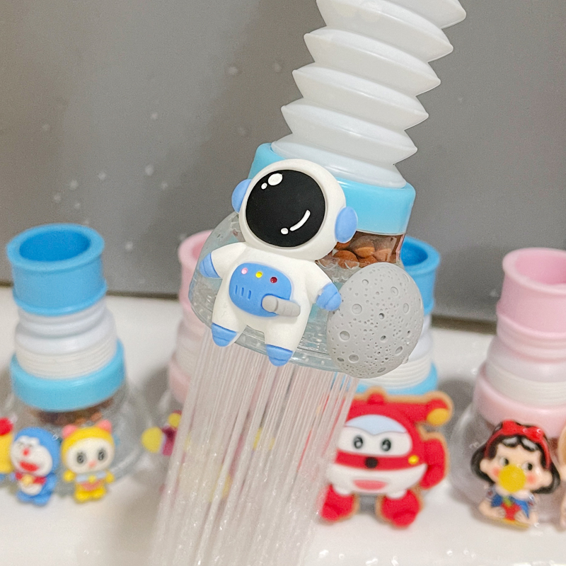 Kids cartoon faucet splash proof head mouth extender cute kitchen external shower water purification water filter telescopic sprinkler