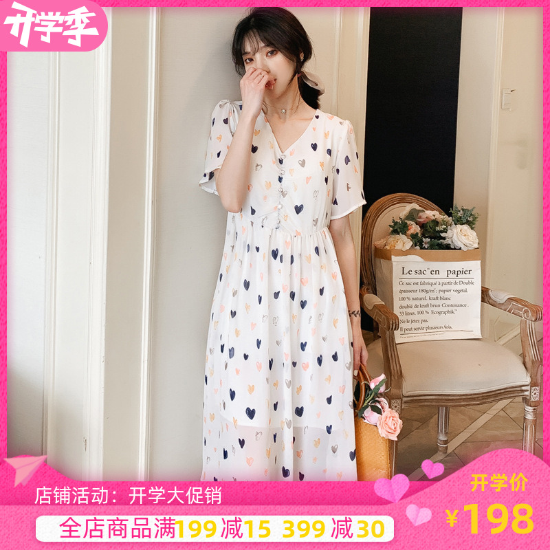Pregnant women's tide 2021 summer high-end European dress dress chiffon foreign style long floral maternity dress fairy