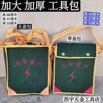 Toolkit Canvas Green Barrel Bag Tool Bag Functional Maintenance Multi-Toolkit Wood Waber Construction Site Shoulder Bag