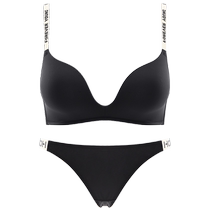 Underwear for women with small breasts gathering breasts preventing sagging summer thin letter shoulder strap bra brand panties set