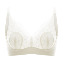 Ultra-thin underwear for women with big breasts small breasts anti-sagging white French lace rabbit ears bra summer thin