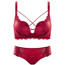 Red underwear for women with small breasts gathered to show their size soft steel ring top support to prevent sagging sexy bra for wedding brides in the year of their birth year
