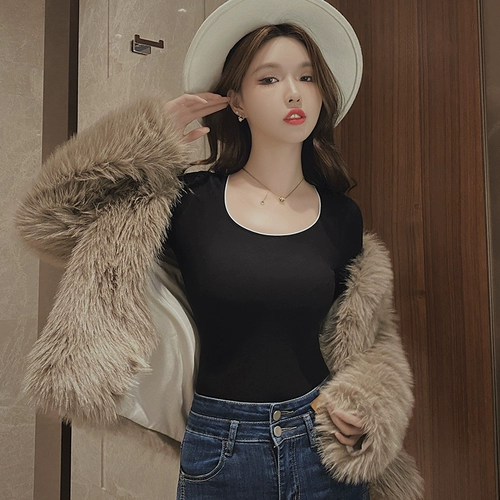 Бархатное удерживающее тепло утепленное нижнее белье, базовое приятное телу модное термобелье, высокий воротник