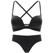 Front-button underwear for women with small breasts gathering side breasts anti-sagging sexy seamless black beautiful back bra summer thin style