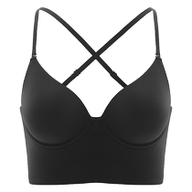 U-shaped beautiful back underwear for women with large breasts showing small summer thin breast-retracting anti-sagging large backless vest all-in-one bra