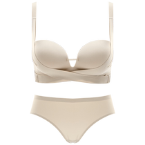 Front-button seamless underwear for women small breasts are pushed together to make them look bigger no steel rings to hold secondary breasts new adjustable bra and underwear set