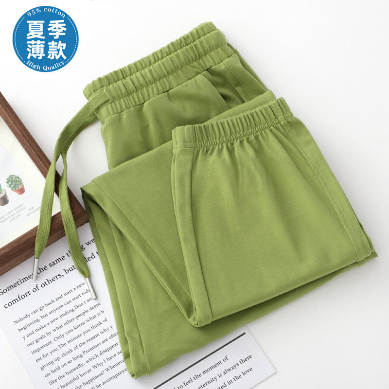 Green Summer Harem Pants for Women, Thin Running Sports Pants, Lantern Pants, Petite Jogger Sweatpants, Green Casual Pants