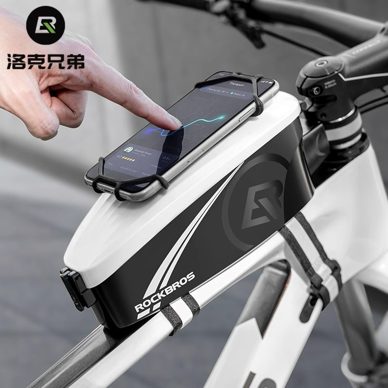 Rock Brothers Bicycle Bag, Top Tube Bag, Front Frame Bag, Hard Shell Phone Bag, Mountain Bike and Road Bike Riding Gear