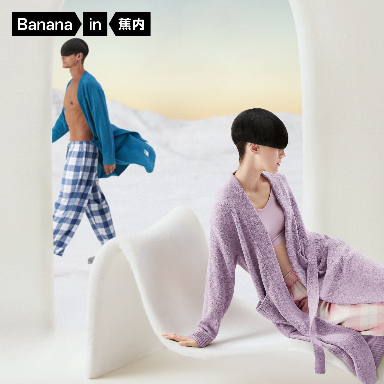 Banana inner suede lovers half suede sleeping robes Autumn 500P Long sleeves Thickened Bath gowns Home Sleeping Robes Women's Winter Long Version