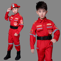 Children Fireman Costume Halloween cosplay Fireman Performance Costume Children Little Fireman Professional Set