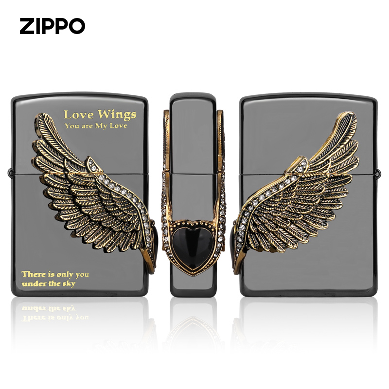 Zippo lighter original angel love of the wings of black ice love wings of Valentine's Day gift