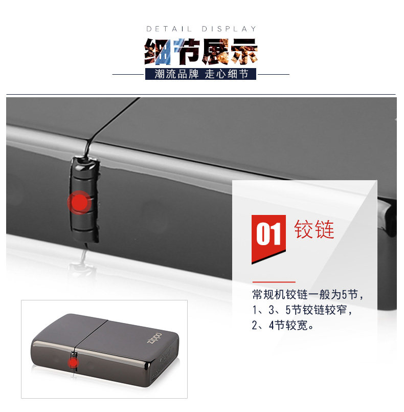美国原机进口 Zippo 黑炫冰Logo 16孔防风磨砂打火机 图9