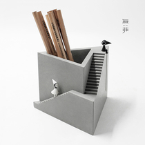 About Monument Valley Creative personality pen holder Multi-function cement storage box Office desktop ornaments