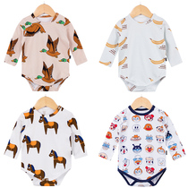 2020 New ins baby cotton shirt spring and autumn pajamas baby climbing clothes baby pajamas foreign style ha clothes