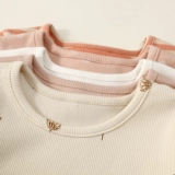 Детская летняя футболка с коротким рукавом, приятные телу детские наклейки, в западном стиле, детская одежда, круглый воротник