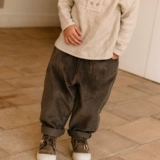 Детские вельветовые хлопковые штаны для отдыха, осенние, свободный прямой крой, в западном стиле