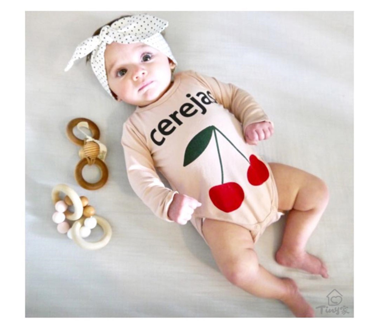 Isn cherry mẫu bé tam giác tay dài quần áo cotton xuân hè quần áo cho bé
