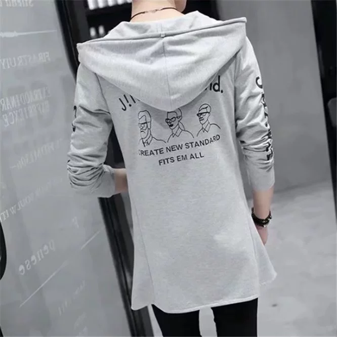 Mùa xuân và mùa thu mới của người đàn ông Hàn Quốc dài Trench Coat với Slim Jeans Nam Teen Trendy Set