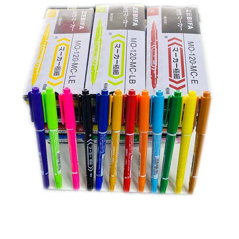 Small Double Head Oily Pen Paintbrush Children Fine Art Sketchbook Pen Logistics Pen Express Note Pen Black Oily Pen