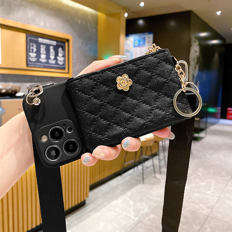 New Zipper Coin Purse Suitable for Apple 14 Pro Phone Case iPhone 13 Pro Max Crossbody 11/12 Pro Max Strap 7/8 Plus Lanyard XS Max Anti-Drop Xr Card Holder XS Silicone 13