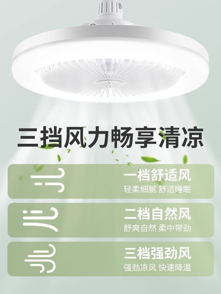 Fan Light for Restaurant with Integrated Fan, E27 Screw Socket, Integrated Led Small Ceiling Fan Light for Kitchen, Energy-Saving for Home Use in Bedroom
