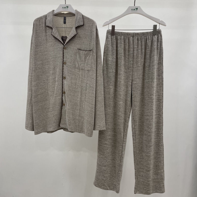 Early Autumn New Cashmere Colorful Cotton Fashion Lazy Style Men's Cardigan Loungewear Set Sed126018