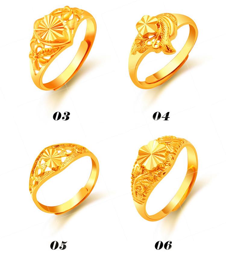 Nhẫn vàng cát Việt Nam nữ mạ vàng 18K thời trang xe hoa khai trương nhẫn nữ thời gian dài không rơi màu đồng xu euro trang sức pnj nhẫn cưới