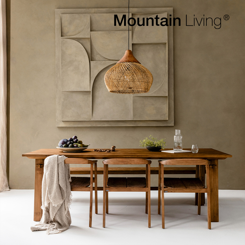 Mountainliving Imported Old Teak Furniture, Pure Solid Wood Dining Table, Family Home Long Table, Retro Mid-Century Style