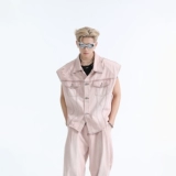 Трендовая джинсовая юбка, модный кардиган, джинсы, штаны, короткий рукав