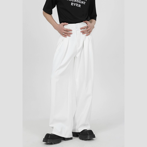 Трехмерные дизайнерские штаны, костюм для отдыха, высокая талия, свободный прямой крой