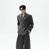 Классический костюм для отдыха, дизайнерские штаны, изысканный стиль, свободный прямой крой