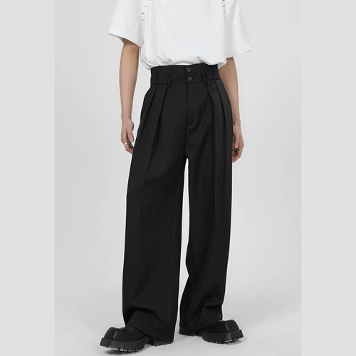 Трехмерные дизайнерские штаны, костюм для отдыха, высокая талия, свободный прямой крой