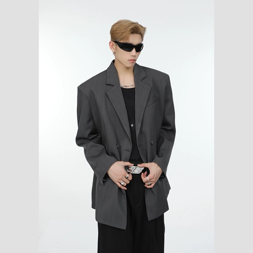 Небольшие дизайнерские наплечники, мужская демисезонная куртка, цветной пиджак классического кроя, тренд сезона, оверсайз, простой и элегантный дизайн