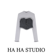 1W Half Turtleneck Bottoming Shirt Womens 2022 Spring and Autumn Style Slim Fit Thickening Inside and Outside Wearing Sweet and Cool Spice Girls Tops BLACK