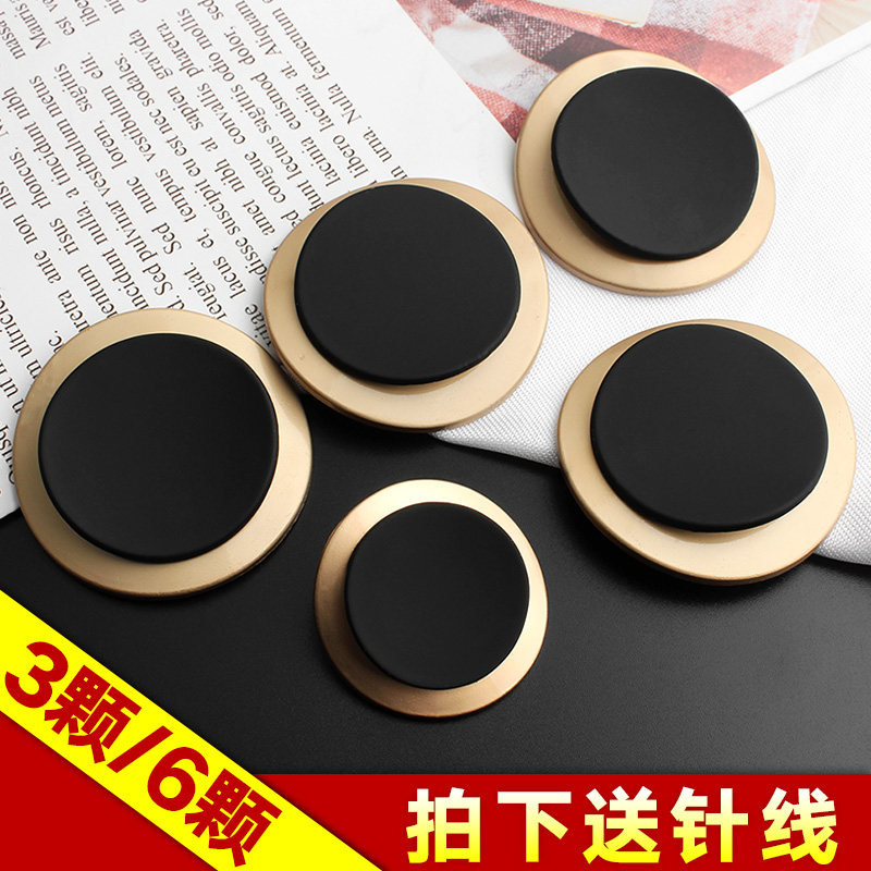 Round fashion metal buttons Fur Coats Fur Coats Fur Coats Sweatshirt Sweater Dresses Women's Clothing 100 Buckle Subs