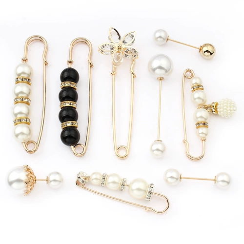 Защитное белье из жемчуга, брошь, кардиган, свитер, булавка на лацкан, фиксаторы в комплекте