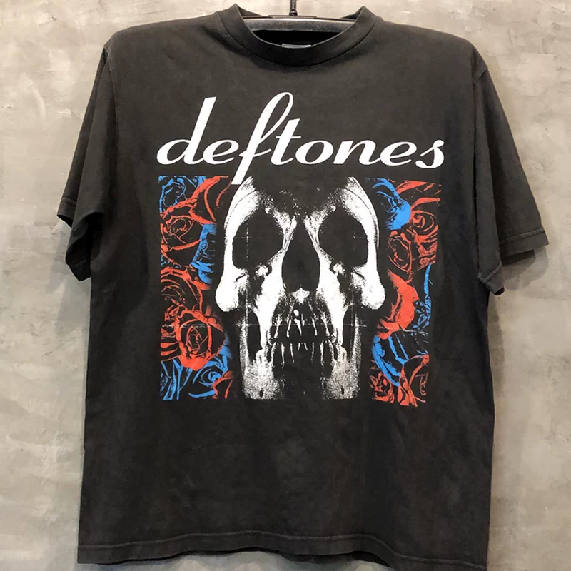 Metal brand trend retro short sleeve T-shirt for men and women, for beloved, oversize